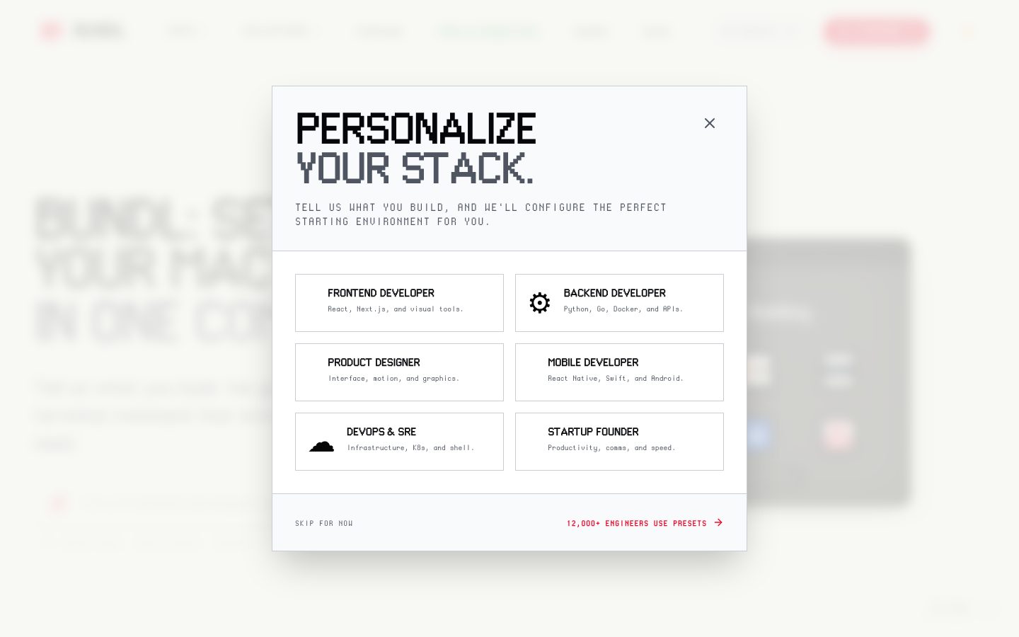 Screenshot of the public Bundl.run homepage