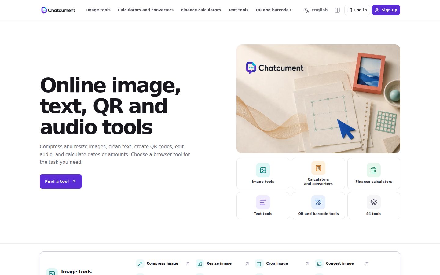 Screenshot of the public Chatcument homepage