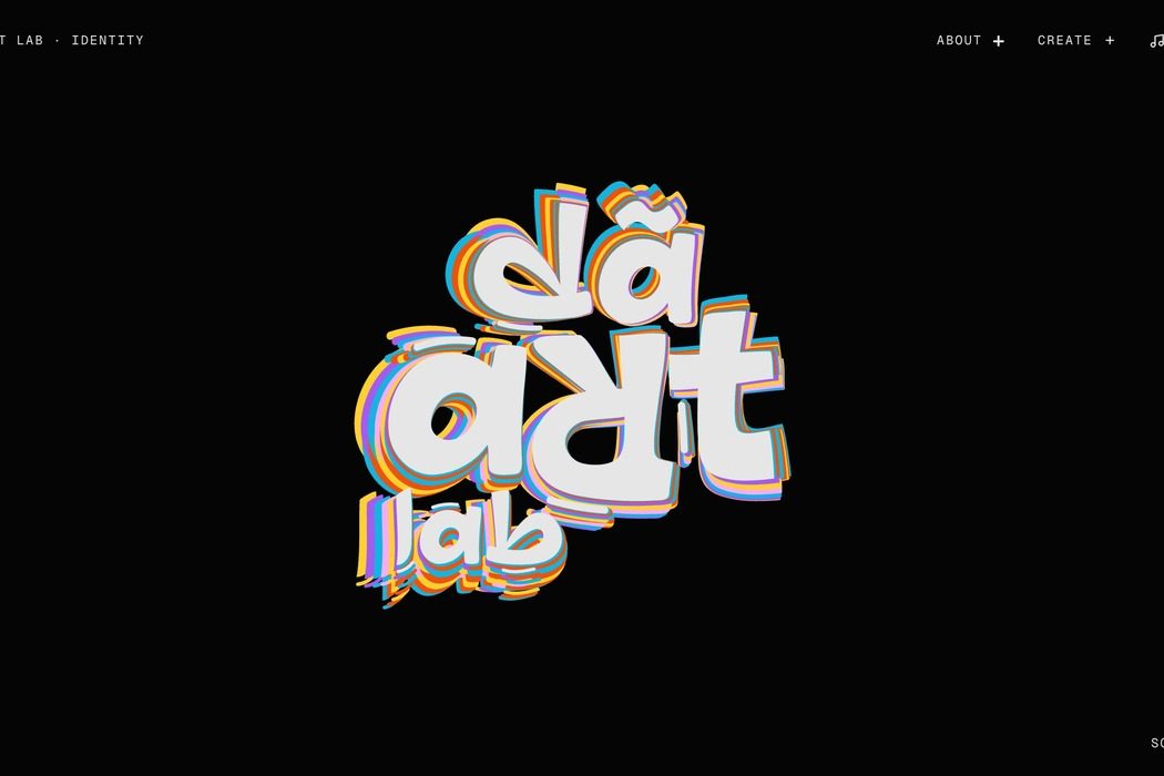 Screenshot of the public Dā Art Lab homepage