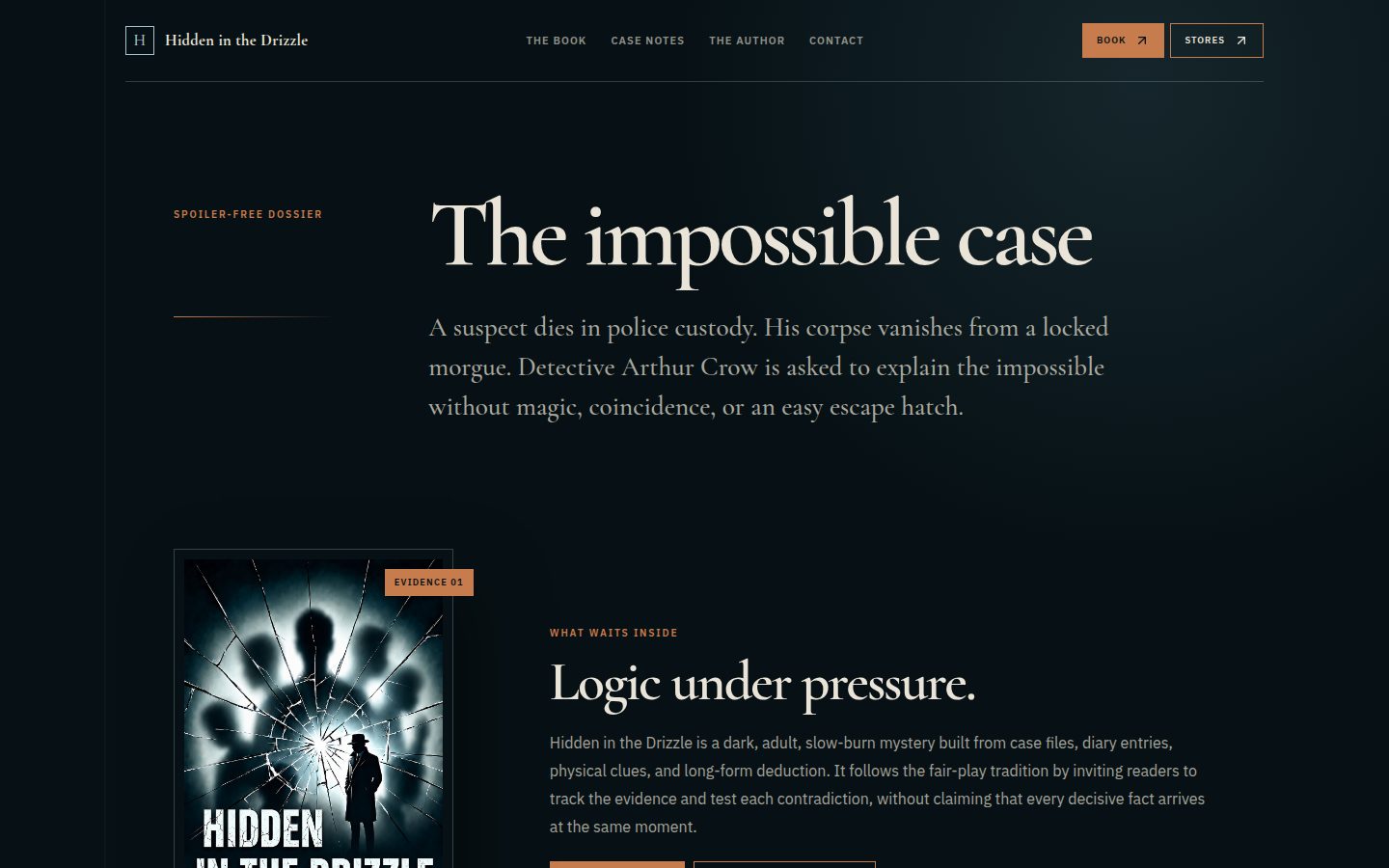 Screenshot of the public Hidden in the Drizzle homepage