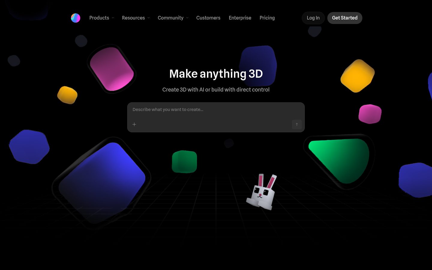Screenshot of the public Spline homepage