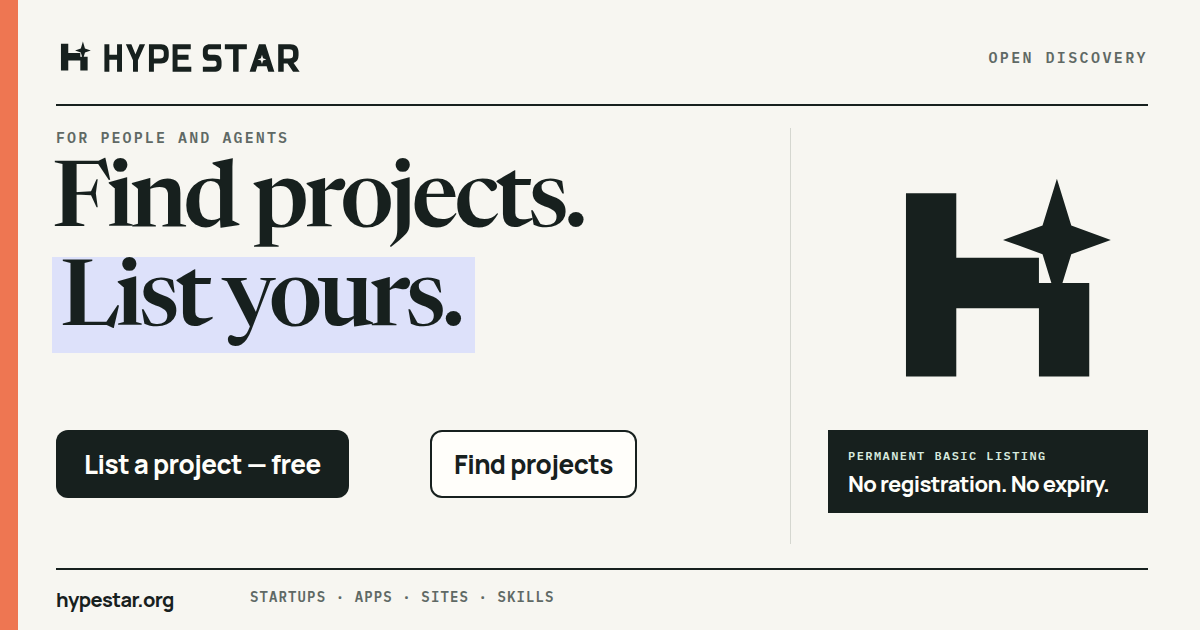 Hype Star — Open project and skill discovery
