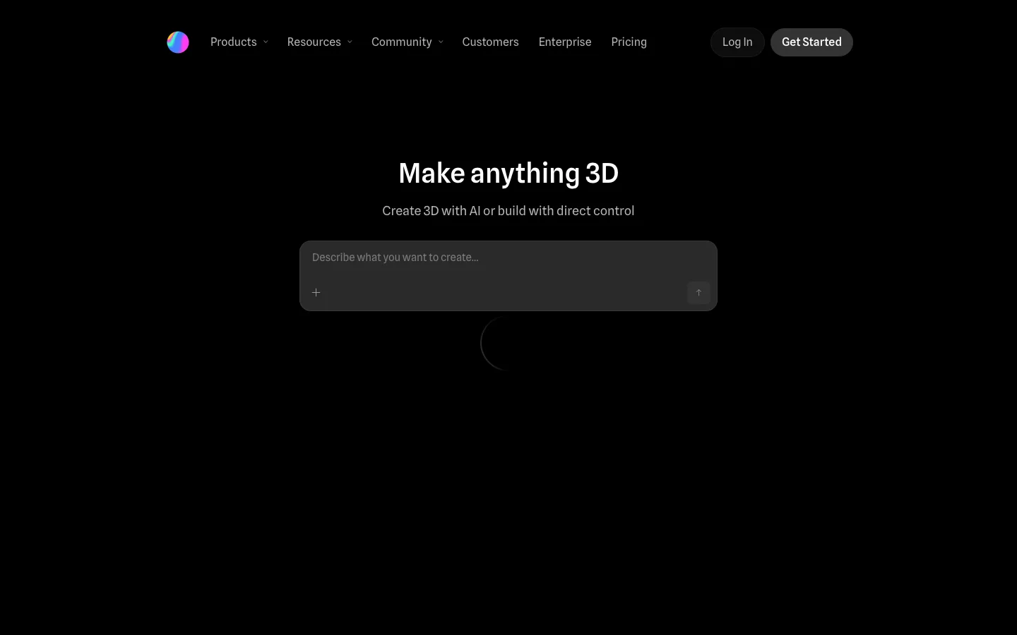 Screenshot of the public Spline homepage